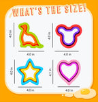 Uncrustable Sandwich Cutter, 12pcs Sandwich Cutter and Sealer sets, Uncrustable Maker, Crustless Sandwich Maker, Bread Cookie Cutters for Boys Girls Lunch & Bento Box (Dinosaur Heart Mouse Star)