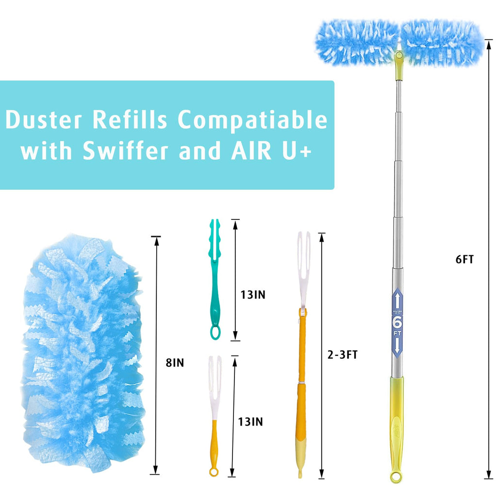 60 Count 360 Dusters Refills for Swiffer Duster with 2 Upgrade Hands