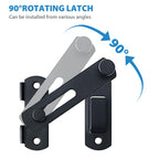 Alise Flip Latch Gate Latches Safety Door Lock for Barn Wood Fence Sliding French Doors,Heavy Duty SUS304 Stainless Steel Gate Hardware,Matte Black MS9500-B