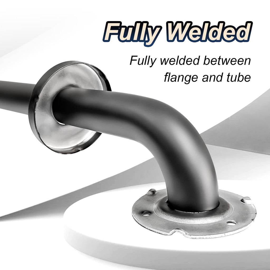 18 Inch Handicap Grab Bars, 2 Pack Stainless Steel Grab Bar for Bathtubs and Showers, Wall Mount Safety Shower Grab Bars for Seniors Injury Elderly, Matte Black
