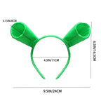 12 Pieces Green Ears Headbands Halloween Head Wrap Hair Accessories Cute Hair Band for Adult Kids Halloween Party Celebration Cosplay Decoration