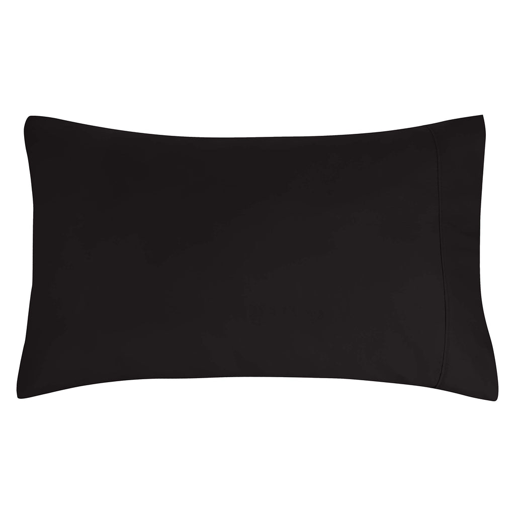 Amazon Basics Lightweight Super Soft Easy Care Microfiber 4-Piece Bed Sheet Set with 14-Inch Deep Pockets, Queen, Black, Solid