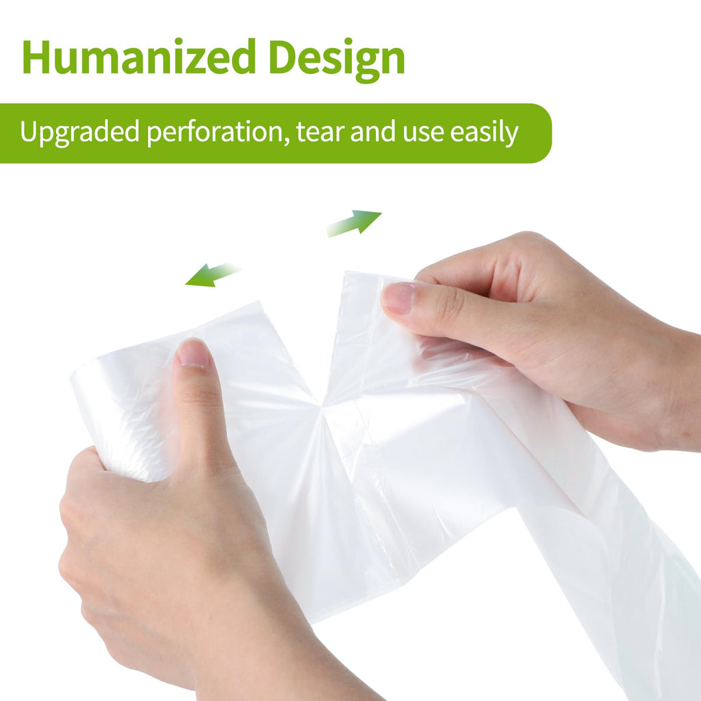 Small Trash Bags 1.2-Gallon: Bathroom Trash Bags Biodegradable Small Garbage Bags Clear Trash Bags for Bathroom Bedroom Office - Mini Trash Liners (Clear, 150 Counts)