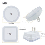 JNSupplier 2 Pack 0.5W Plug-in Auto Sensor Control LED Night Light Lamp for Bedroom Hallway Bath (Square)