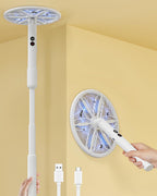 Rotating Head Electric Fly Swatter for Indoors with 16–40" Telescopic Handle, 4000V 2-in-1 UV USB Rechargeable Bug Zapper Indoor Outdoor, Fly Mosquito Zapper Killer Catcher Trap for Ceilings and Walls
