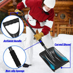 Snow Shovel for Car Driveway, 2024 New Upgrade Snow Shovels for Snow Removal,Snowman Playing and Emergency,Lightweight Portable Adjustable Large Capacity Shovel Perfect for Garden,Christmas (Black)
