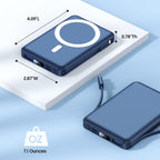 Yiisonger Magnetic Wireless Power Bank - 10000mAh Mag-Safe Portable Charger 22.5W PD Fast Charging with Built-in Cables LED Display, Magnetic Battery Pack for iPhone 16/15/14/13/12/Pro/Mini/Pro Max