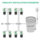 MARS HYDRO Auto Drip Irrigation Kits Garden Watering System for Indoor, Lawn, Greenhouse, Yard, 5-Gallon Bucket 22W Water Pump with 8 Drip Emitters