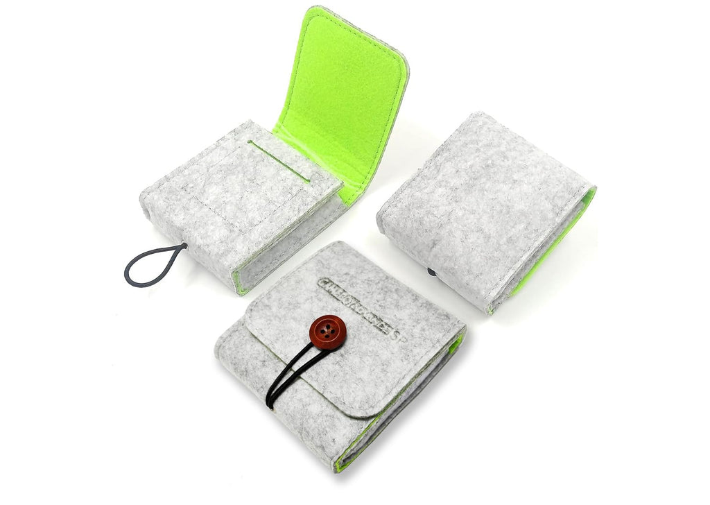 histco enterprise Grey Felt Soft Carrying Case for Nintendo Game Boy Advance SP - Portable Travel Case, Protective Pouch for Handheld Retro Game Console