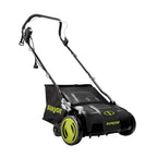 Sun Joe 15-Inch Electric Powered Lawn Dethatcher with Scarifier Blade Reel and Collection Bag - 13-Amp Corded Yard Power Rake Tool Machine for Grass Thatch Removal, AJ805E