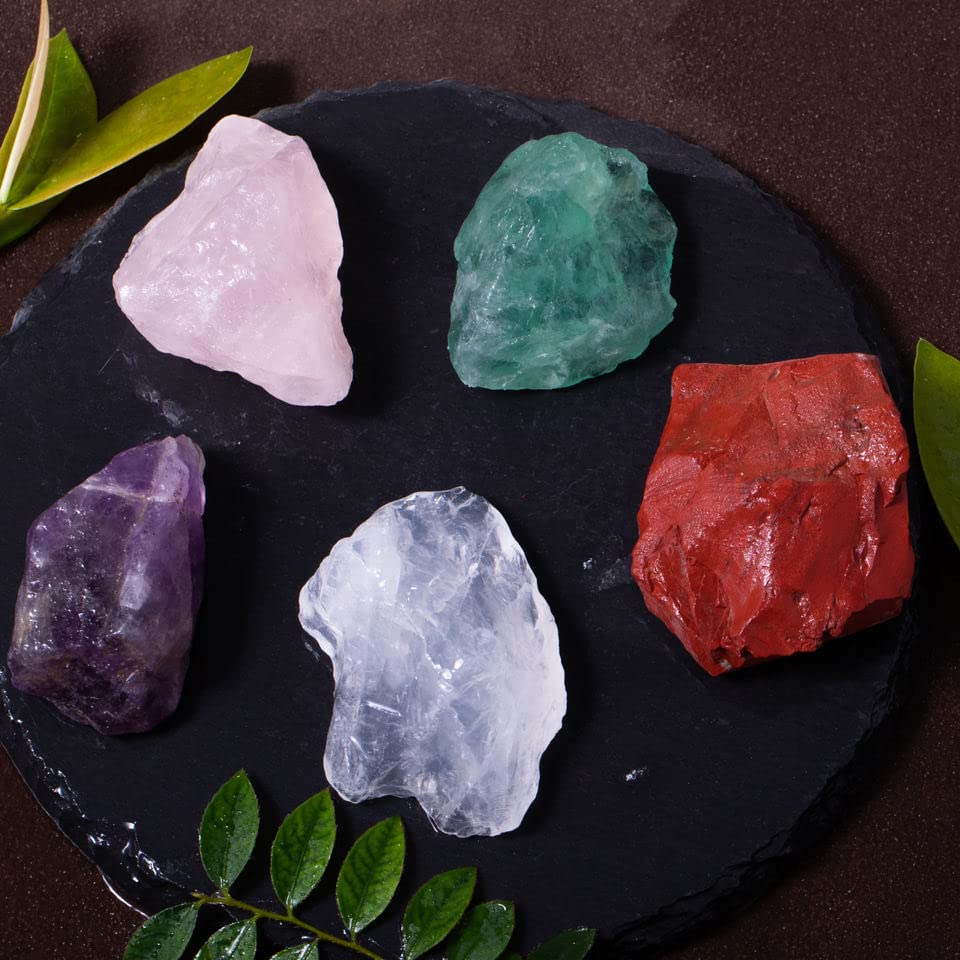 FORBY 3 lbs Bulk Rough Madagascar Stones Mix - Large 1" Natural Raw Stones Crystal for Tumbling, Cabbing, Fountain Rocks, Decoration,Polishing, Wire Wrapping, Wicca & Reiki Crystal Healing