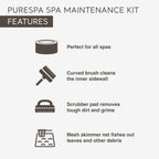 Intex PureSpa Hot Tub and Spa Maintenance Accessory Kit with Curved Brush, Mesh Net Skimmer, and Scrubber for Inflatable PureSpa Home Hot Tubs