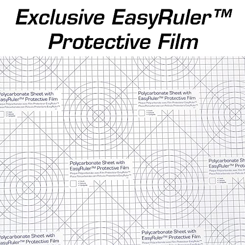 Polycarbonate Clear Plastic Sheet 12" X 18" X 0.0625" (1/16") Exact, EasyRuler Film, Shatter Resistant, Easier to Cut, Bend, Mold than Plexiglass. VEX Robot, Hobby, DIY, Industrial. Glass Replacement