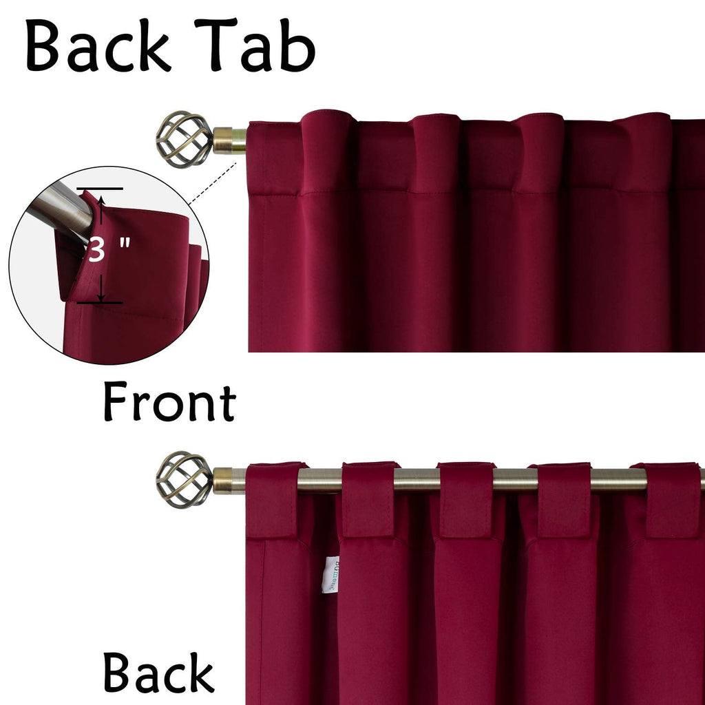 BGment Christmas Red Curtains 63 Inch Length - Rod Pocket and Back Tab Blackout Curtains Thermal Room Darkening Curtains for Living Room/Bedroom, 2 Panels (42 x 63 Inch, Burgundy Red)