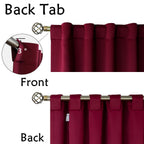 BGment Christmas Red Curtains 63 Inch Length - Rod Pocket and Back Tab Blackout Curtains Thermal Room Darkening Curtains for Living Room/Bedroom, 2 Panels (42 x 63 Inch, Burgundy Red)