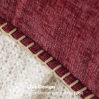 MIULEE Pack of 2 Couch Throw Pillow Covers 18x18 Inch Burgundy Red Farmhouse Decorative Pillow Covers with Stitched Edge Soft Chenille Solid Dyed Christmas Pillow Covers for Sofa Bed Living Room