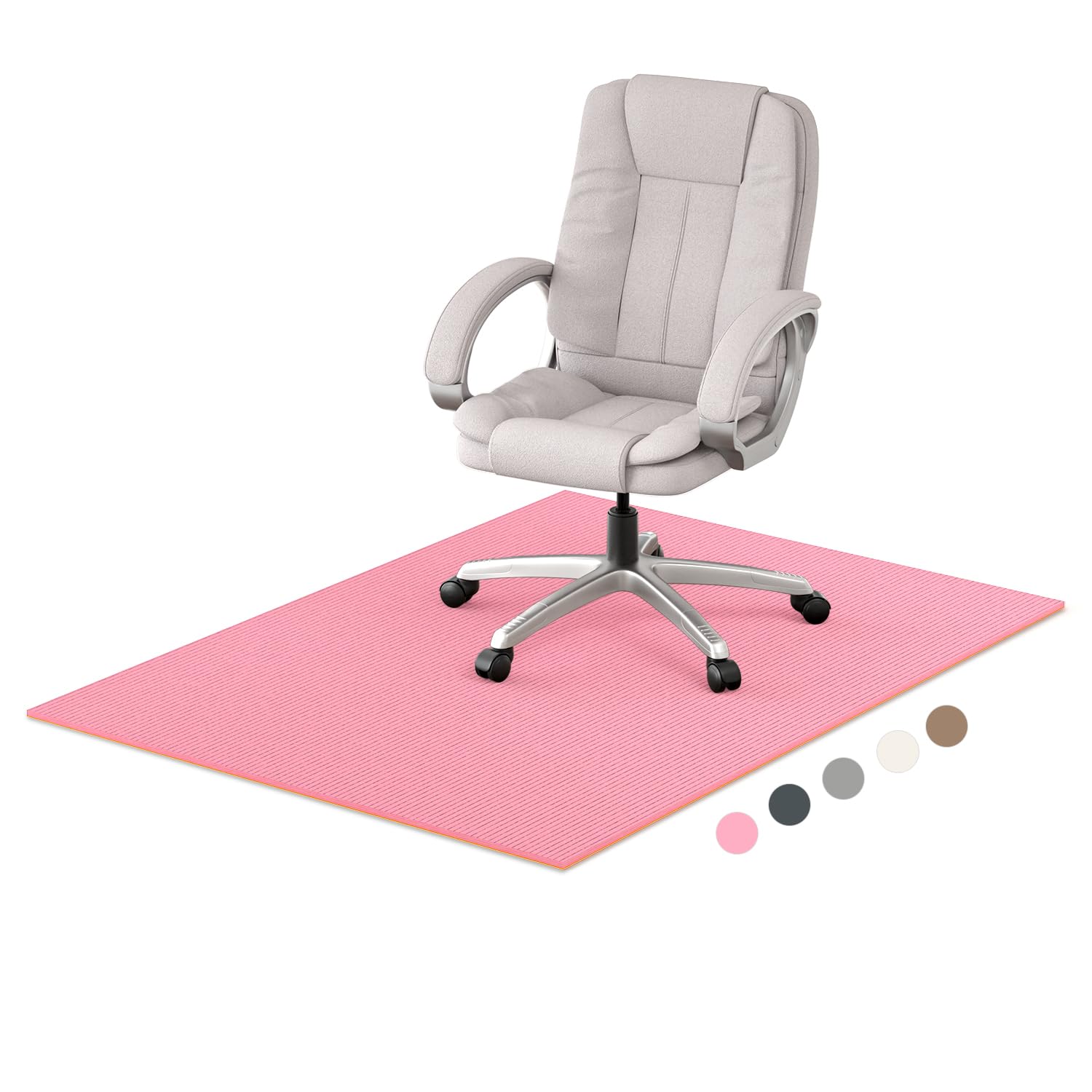 Hsurbtra Office Chair Mat for Hardwood Floor, 31.5" x 47" Ultra Thick Non-Slip Computer Chair Mat, Heavy Duty Floor Protector, Large Desk Rug for Office Home, Pink