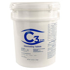 C3... 3" Stabilized Chlorine Tablets for Swimming Pools | Easy to Use | for Above Ground or Inground Pool | Individually Wrapped Chlorinating Tabs | Slow Dissolving | 25 lbs