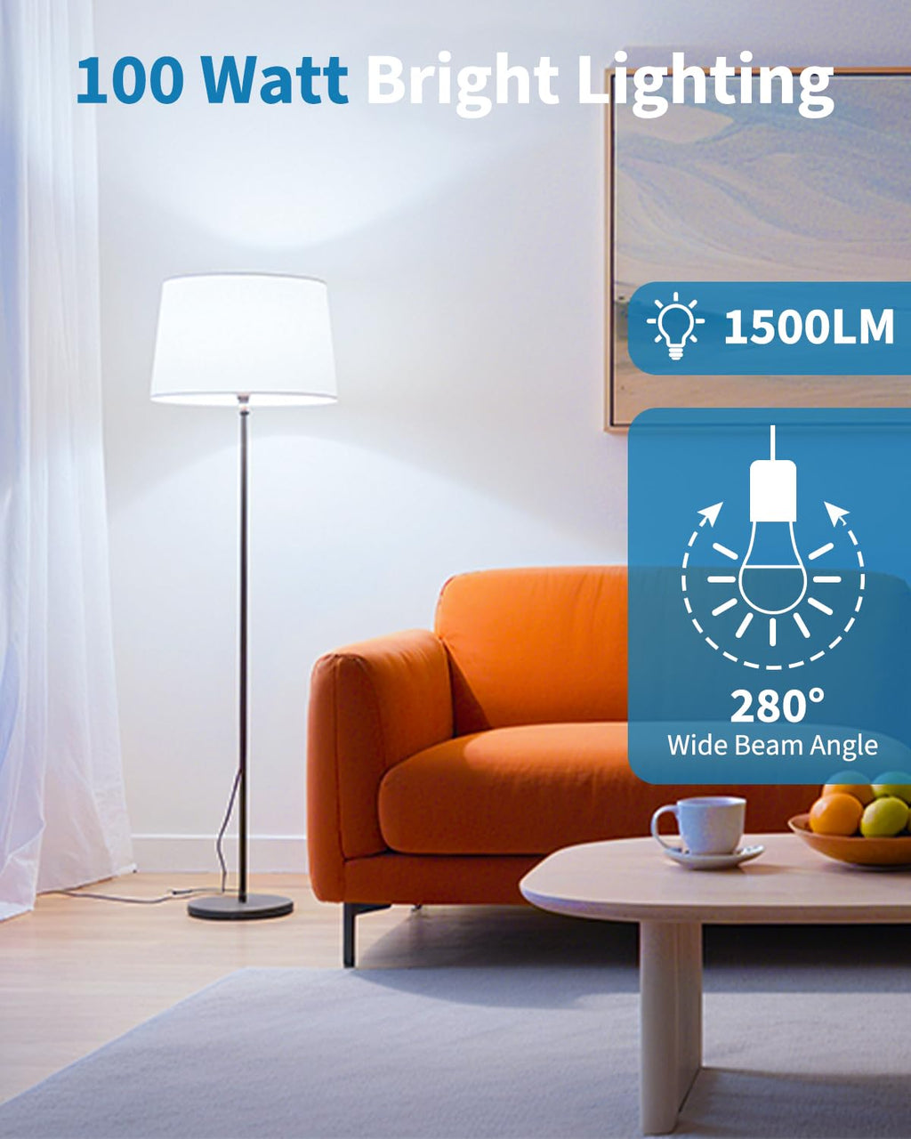TJOY 12 Pack LED Light Bulbs, 100 Watt Equivalent A19, 5000K Daylight LED Bulb, 15W Bright White Energy Saving Lightbulbs with E26 Standard Base, 1500 Lumens Non Dimmable Lamp for Home Bedroom Indoor