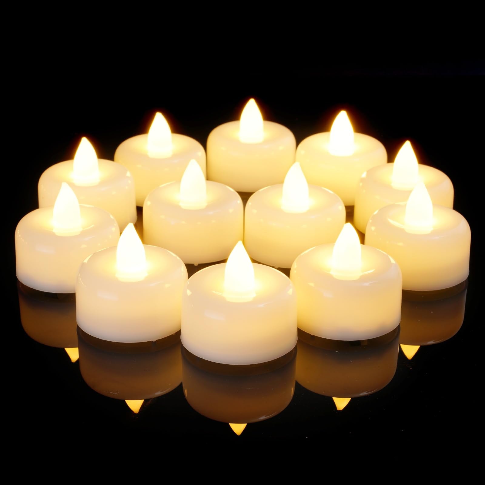 Amagic 100Pack Flameless LED Tea Lights Candles Battery Operated, Electric Fake Tealight Candles for Votive, Halloween, Christmas, Home Decor, Wedding, Table Decor (100Pack)