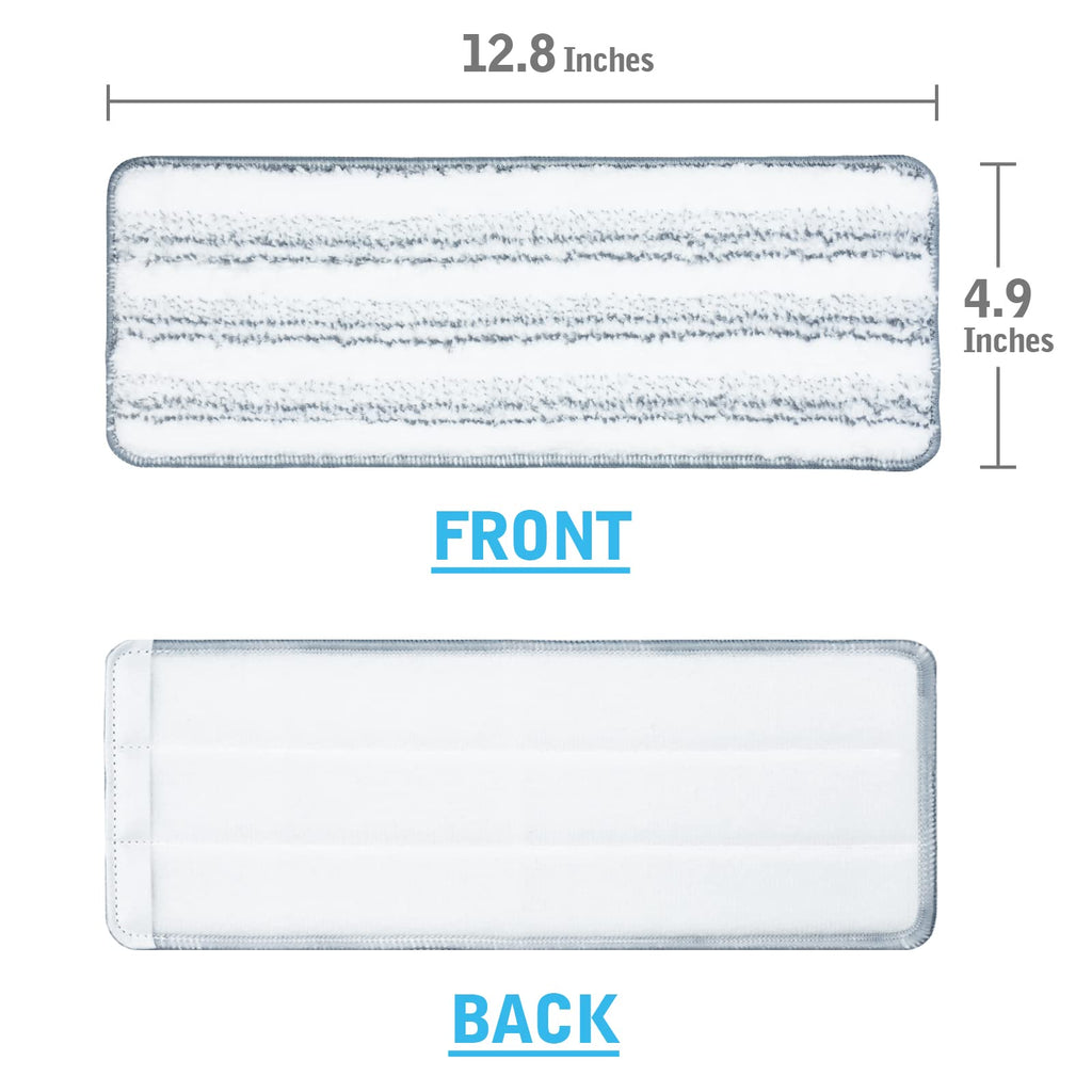 BOSHENG Flat Mop Pads, Mop Replacement Pads, Stronger Absorbent Microfiber Mop Pads, Machine Washable Pads, Refill 3 Packs