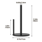 Paper Towel Holder Black, Premium Stainless Steel Kitchen Roll Dispenser, Countertop Roll Organizer with Weighted Base