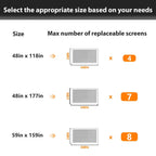 Secopad Window Screen Door Repair Kit, 48" x 177" Screen Door Mesh Replacement Kit, Durable Fiberglass Mesh Roll with Tools for Windows Doors Patio and Porch Replacement, Black