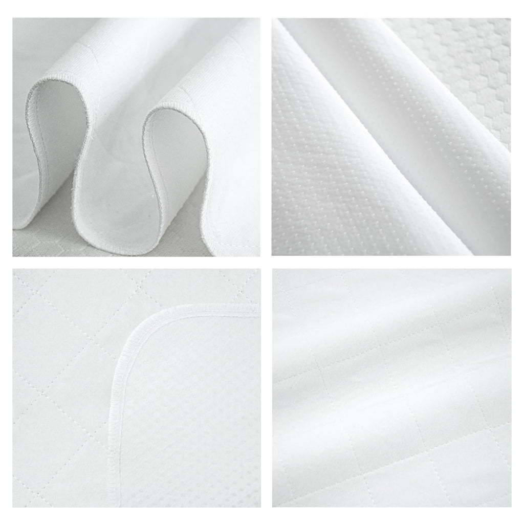 Waterproof Incontinence Bed Pads 34'' x 36'' (Pack of 4), Washable Underpad Chuck Pads for Bed, Reusable Pee Pads for Adults, Elderly, Kids, Toddler and Pets, White