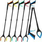 6 Pack Grabber Reacher Tool for Elderly, 32" Foldable Pick up Stick Grabber Long Handy Mobility Aids Lightweight Reaching Tool for Trash Claw Pick up Stick Arm Extension Litter Picker, 5 Color (Black)