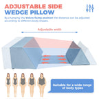 Side Sleeping Positioning Wedge Pillow Belt Connection, Adjustable Limit Width Bed Wedges Body Positioners for Sleep Apnea, Back Support Wedge for Back Pain Relief,Bed Sores,Anti Snoring, Post Surgery