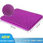 Gel Seat Cushion, Double Thick Egg Gel Cushion for Pressure Pain Relief, Breathable Wheelchair Cushion Chair Pads for Car Seat Office Chair (Violet)