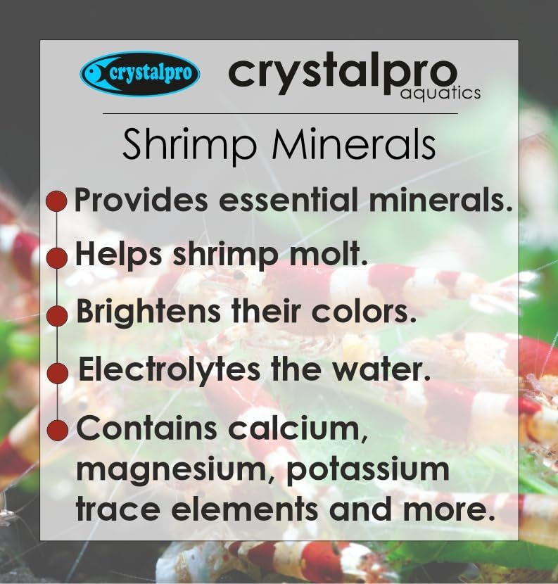 Shrimp Minerals 16.9 Oz - Essential Minerals for Shrimp Tanks and Invertebrates - Aquarium Salt Freshwater - Tank Accessories - Shrimp Aquarium Supplies -Neocaridina and Caridina