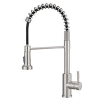 GIMILI Kitchen Faucet with Pull Down Sprayer Single Hole Stainless Steel Sink Faucet, Suitable for Farmhouses, RV, Laundry Room, Outdoor, and Campers. Llave para fregadero de cocina Brushed Nickel