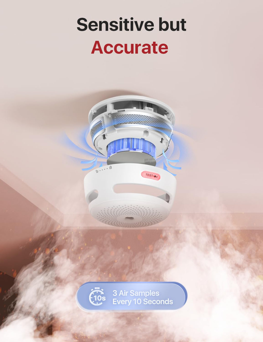 X-Sense Wireless Interconnected Smoke Detector Fire Alarm with Over 820 feet Transmission Range, XS01-WR Link+, Pack of 3