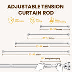 TITGIPE Shower Curtain Rod 27-80 Inches, No Drill Shower Rod Tension, Never Rust Anti-Slip Shower Curtain Rod for Bathroom Window, Adjustable Tension Shower Curtain Rod Silver