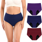 Molasus Incontinence Underwear for Women, 4X-Large, High Absorbency, Period Leakproof, Cotton Underwear, Bladder Control Briefs, 3 Pack, Multicolor
