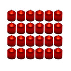 LANKER 24 Pack Flameless Led Tea Lights Candles - Flickering Red Battery Operated Electronic Fake Candles – Decorations for Wedding, Party, Christmas, Halloween (Red)