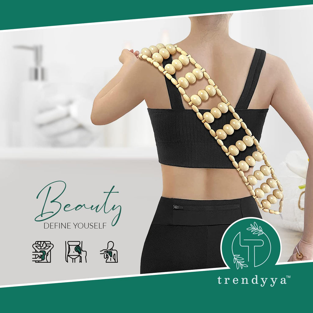 Trendyya – 7 in 1 Wood Therapy Tools for Body Shaping, Wood Massage Tools and Maderoterapia Kit Colombiana for Anti-Cellulite, Lymphatic Drainage, Body Contouring and Sculpting