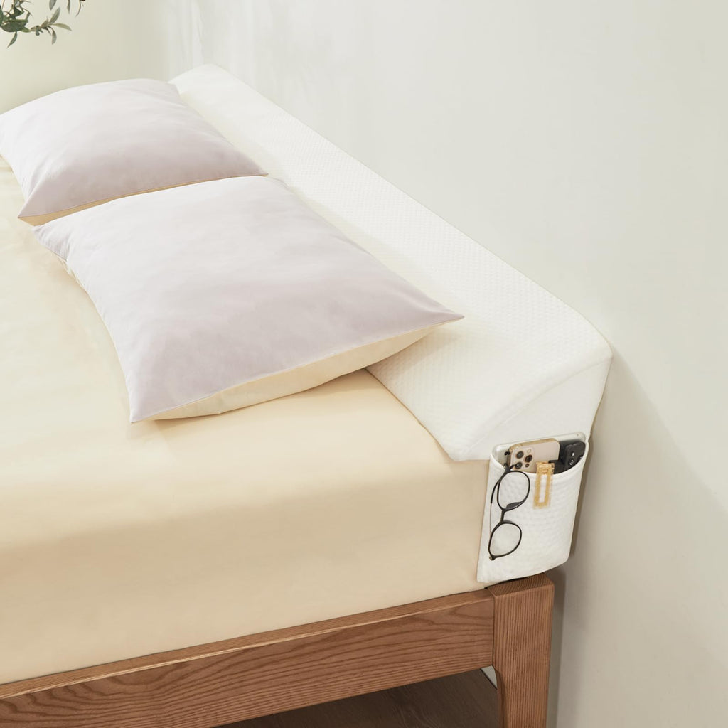 Voctriam Bed Wedge Gap Filler Queen (60"x 8"x 6") Wedge Pillow for Headboard Gap 0-8" Mattress Gap Filler Pillow Fill The Gap Between Mattress and Wall with 2 Side Large Pockets, Bed Pillow Stopper