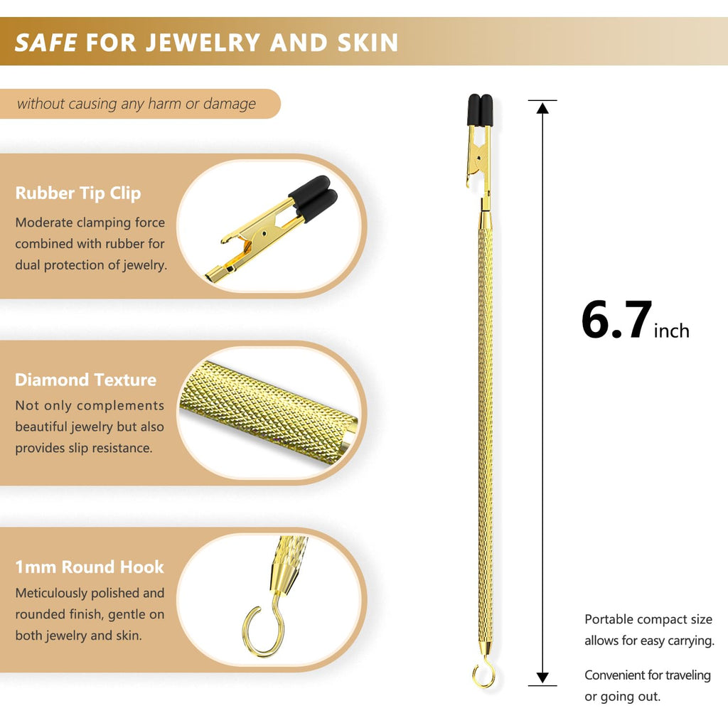 ChangWanna Bracelet Helper Tool Hook - Pretty Bracelet Helper to Put on Yourself, Easy Jewelry Wearing Tool Aid Assistance, Metal Bracelet Buddy Fastening Helper Fastener Necklace Clasp Helper Elderly