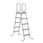 Bestway Flowclear 52 Inch Versatile Metal A Frame Above Ground Swimming Pool Ladder with Heavy Duty Plastic Double Sided Steps
