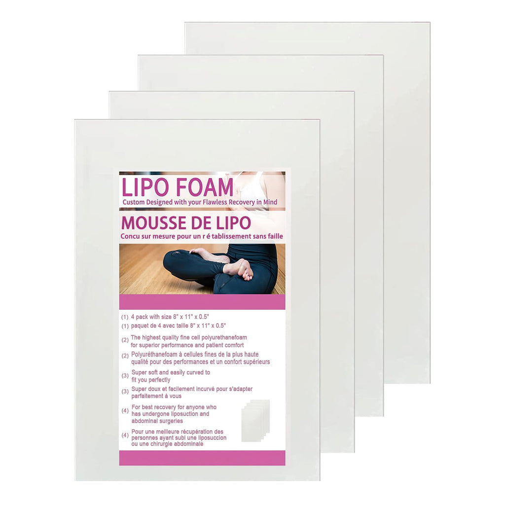 KAIHENG Lipo Foam Board 4Pack Liposuction Surgery waist-supports Foam Sheet for Recovery BBL Supplies 8"X11" Lipo Foam Pads for Post Surgery Help Out When Using Ab Board Compression Garments