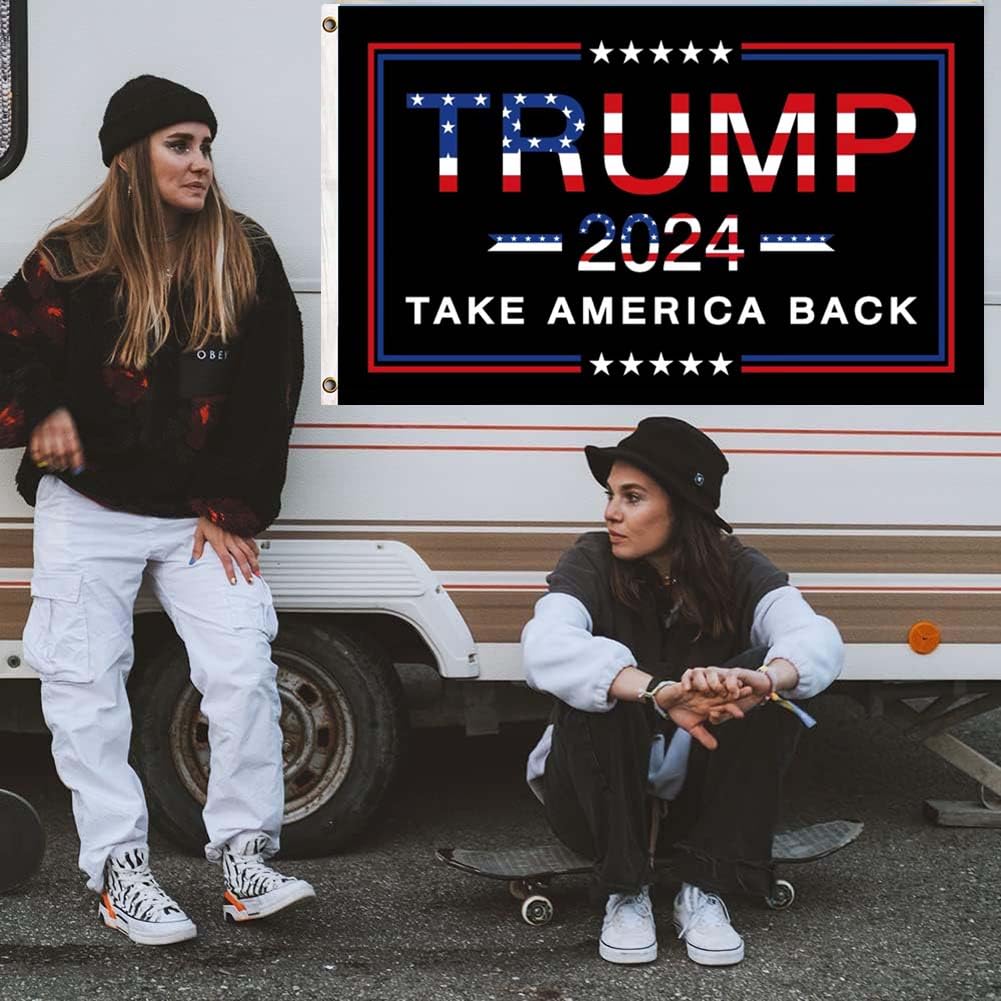 Trump 2024 Flag 3x5 Donald Trump 2024 Take America President Back Flags Made in USA with 2 Brass Grommets UV protection Fade Resistant for Indoor Outdoor Banner