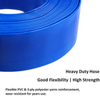 2" x 50' Blue PVC Backwash Hose with Camlock C and E Fittings, Heavy Duty Discharge Hose, Durable Reinforced Pool Drain Hose for Swimming Pools
