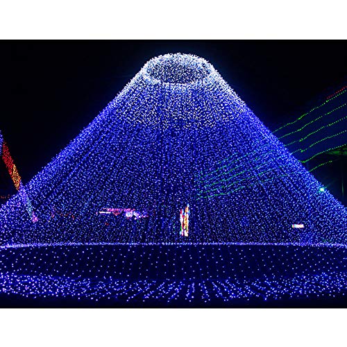Twinkle Star 300 LED Window Fairy Curtain String Lights for Halloween Christmas Wedding Party Home Garden Bedroom Outdoor Indoor Wall Decoration (Blue)
