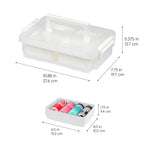 IRIS USA 1 Qt. Plastic Storage Bins with Lids, 4 Pack, Craft Storage Container, Sensory Bin, Organizing Containers for Home, Office & Art Supplies, Stackable, White