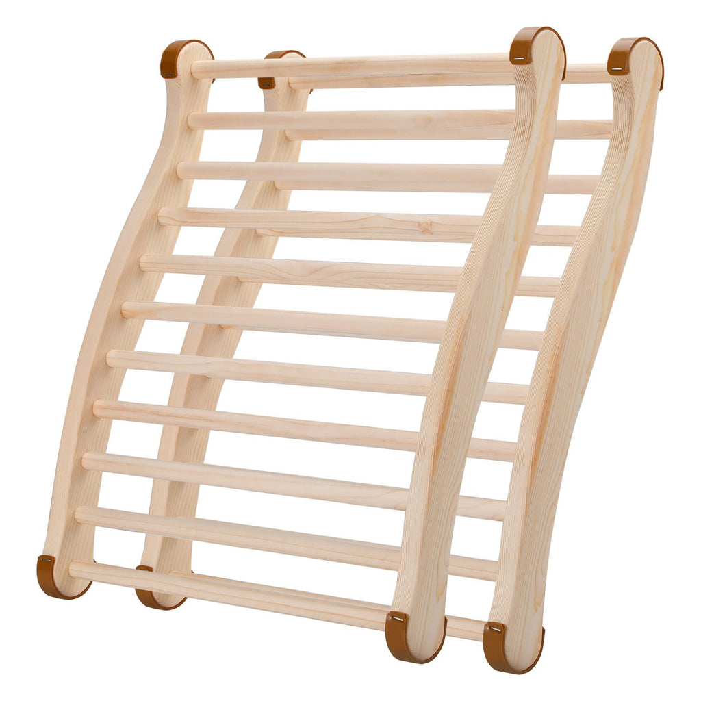TOLHYUN 2PCS Sauna Backrest Sauna Accessories Wooden Slip-Resistant Non-Toxic Comfortable S-Shape Design Sauna Chair with Back, Sauna Accessories for Any Barrel or Infrared Sauna