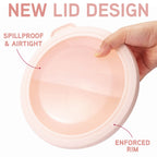 COOK WITH COLOR Mixing Bowls with TPR Lids - 12 Piece Plastic Nesting Bowls Set includes 6 Prep Bowls and 6 Lids, Microwave Safe (Rose)