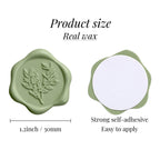 UNIQOOO Wax Seal Stickers - Eucalyptus Wedding Invitation Envelope Seal Stickers, 100 Pcs Self- Adhesive Sage Green Stickers, Perfect for Invitation, Christmas, Gift Wrapping, Party