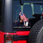 2pcs Trump Fight Decals, Trump Peeking 2024 American Flag Vinyl Stickers Trump Arrested Shot Still Fighting Bumper Sticker for Car Truck Windows Laptop,Great Gift for Any Patriot (Trump Fight)